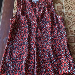 Banana Republic Red Leopard Sleeveless Top XS/2